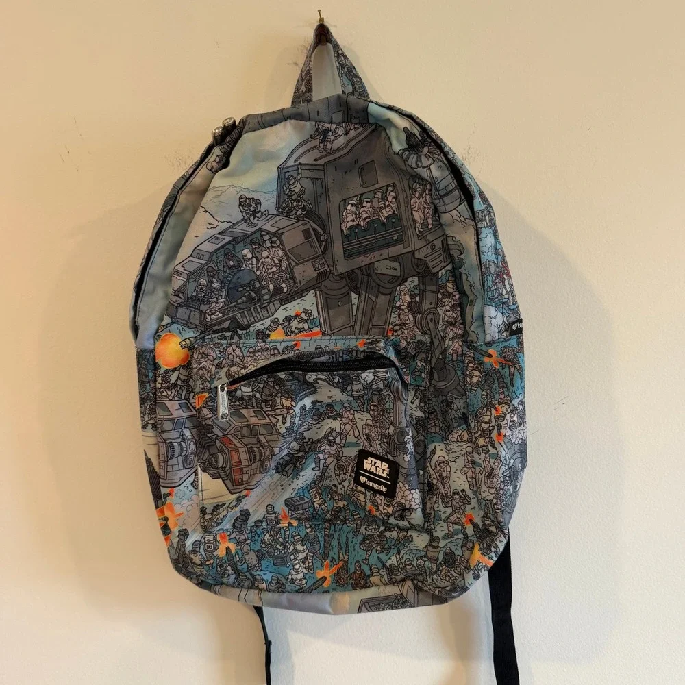 Loungefly Star Wars Battle of Hoth AT-AT Snowtrooper Canvas Backpack Blue